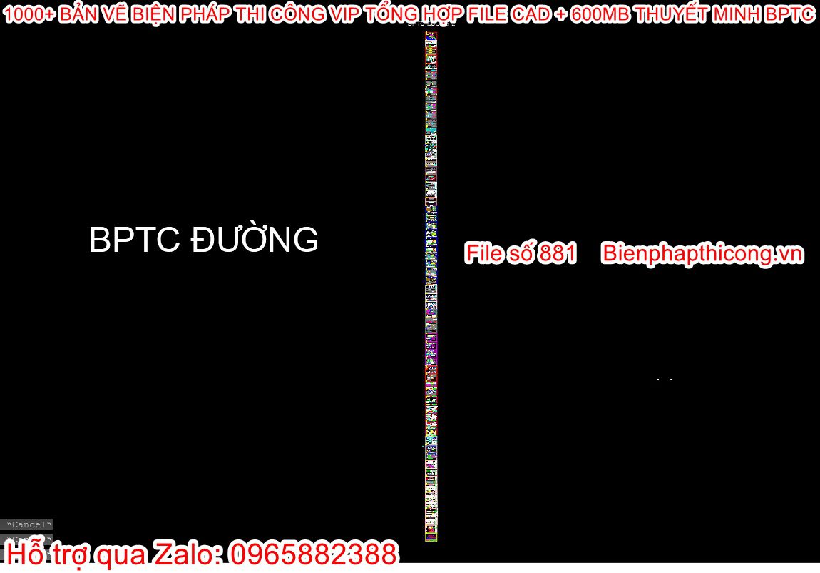 Bản vẽ biện pháp thi công đường giao thông cad.