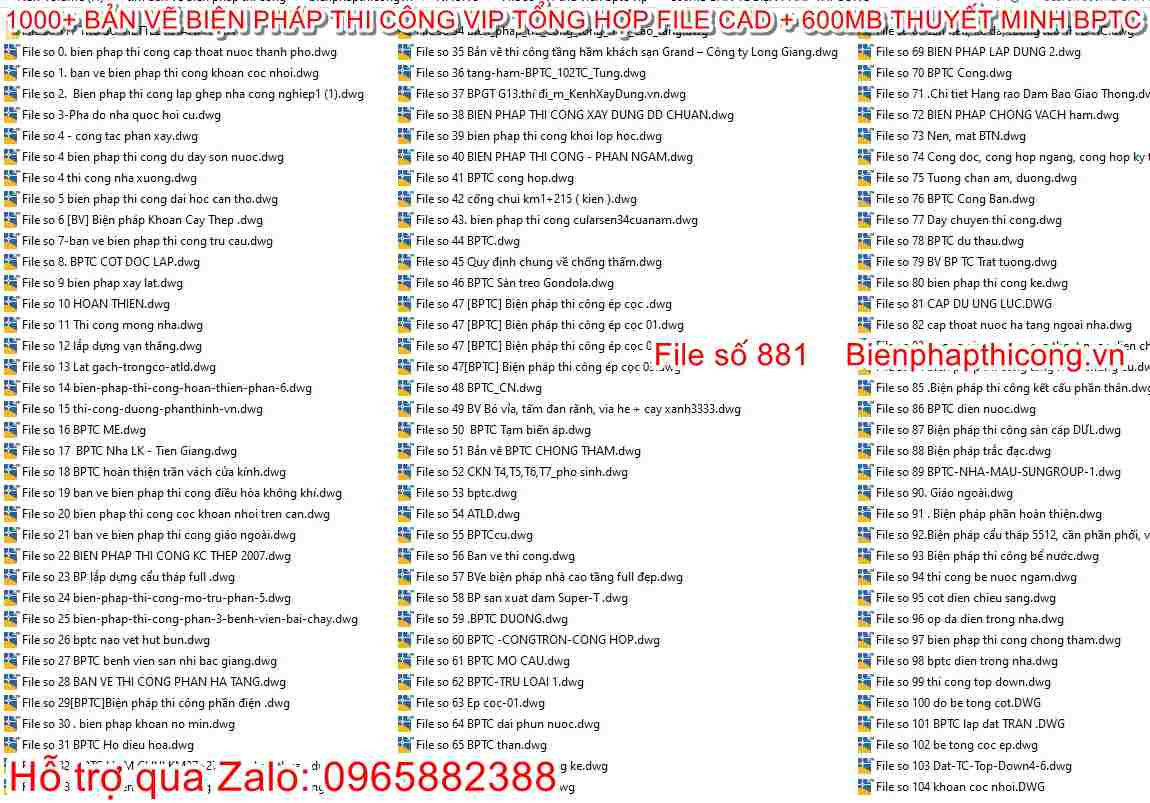 500MB bản vẽ biện pháp thi công cad.