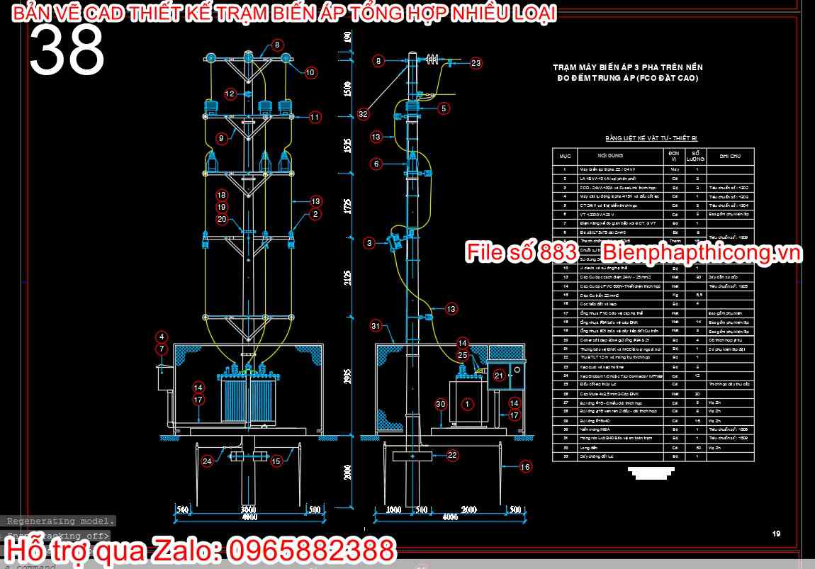 File thiết kế mẫu trạm biến áp hay.