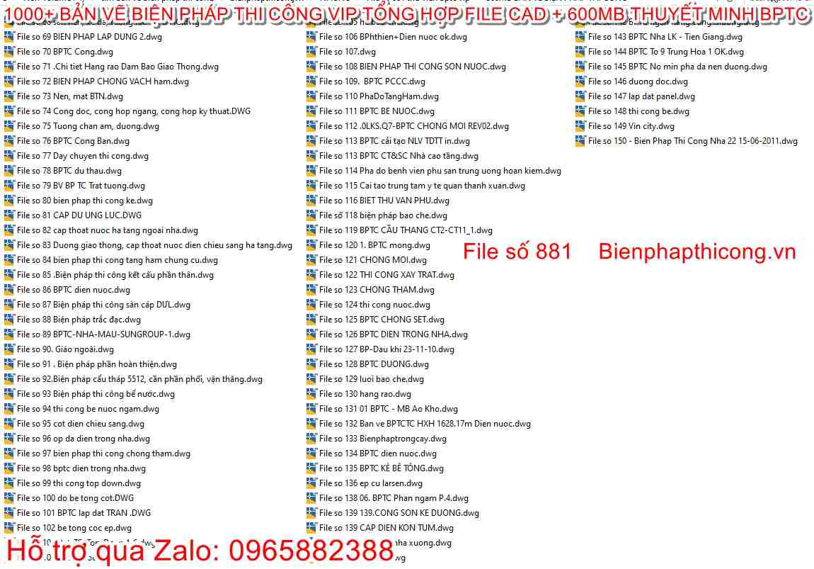 500MB bản vẽ biện pháp thi công cad.