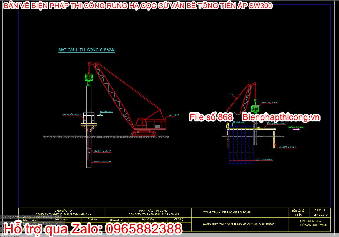 Bản vẽ bptc hạ cừ ván bê tông dự ứng lực.