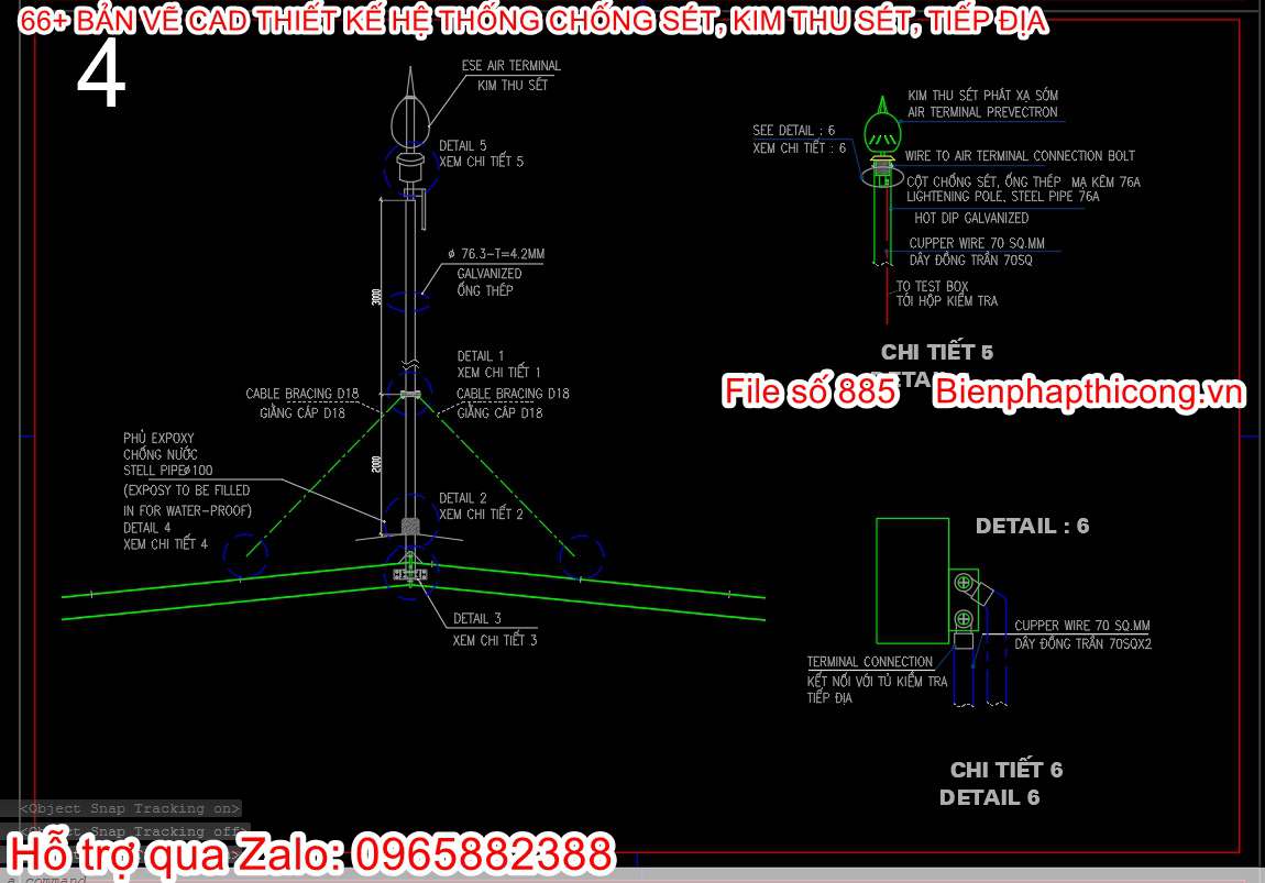 Bản vẽ autocad hệ thống tiếp địa.