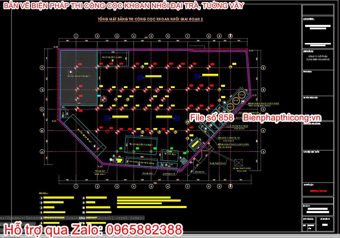 Tổng mặt bằng bptc cọc khoan nhồi.
