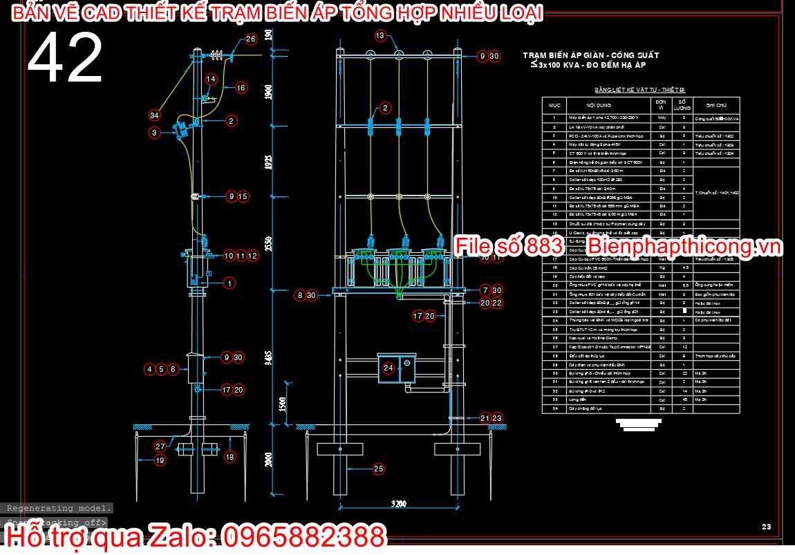 File thiết kế trạm biến áp giàn.