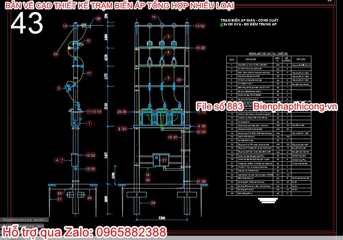 File thiết kế trạm biến áp giàn.