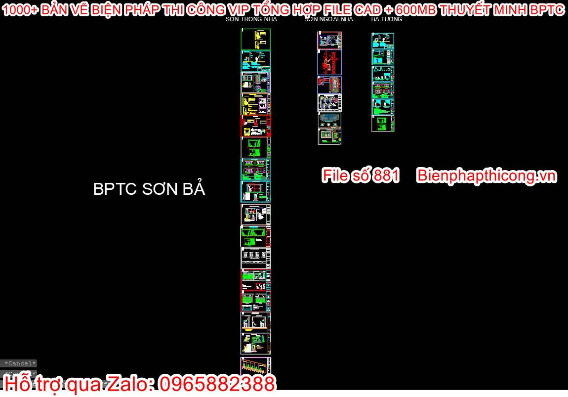 Bản vẽ bptc sơn bả cad.