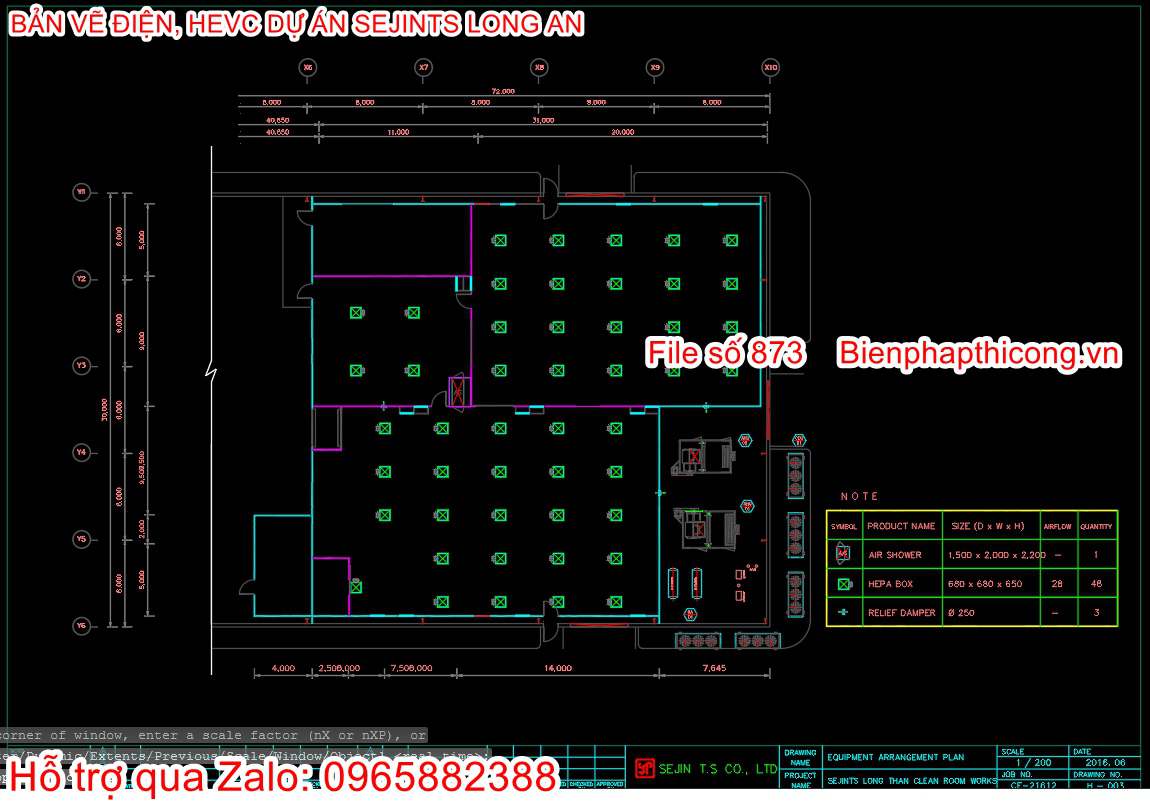 Bản vẽ cad điện HEVC dự án sejints.