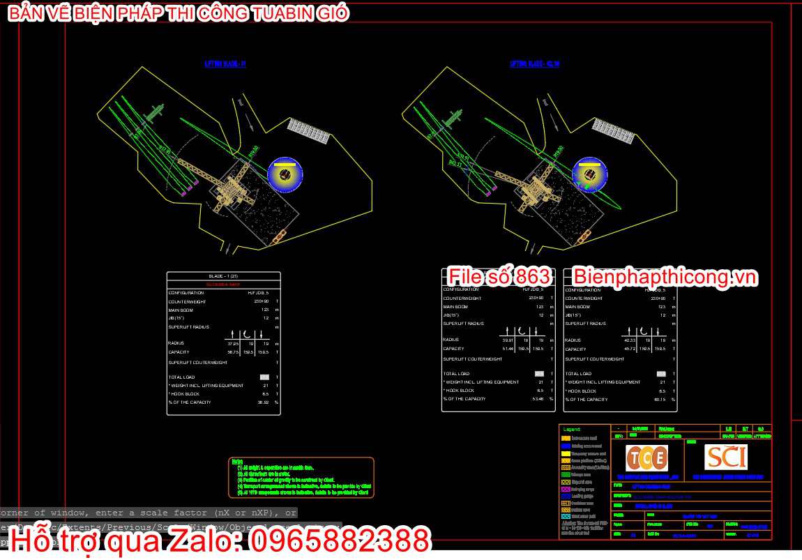 File cad biện pháp thi công turbine gió.
