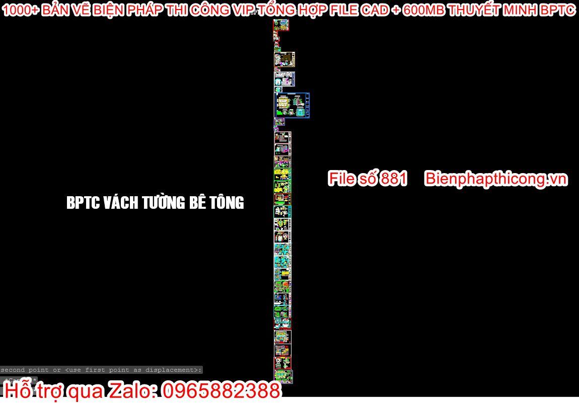 Bản vẽ bptc vách tường bê tông.