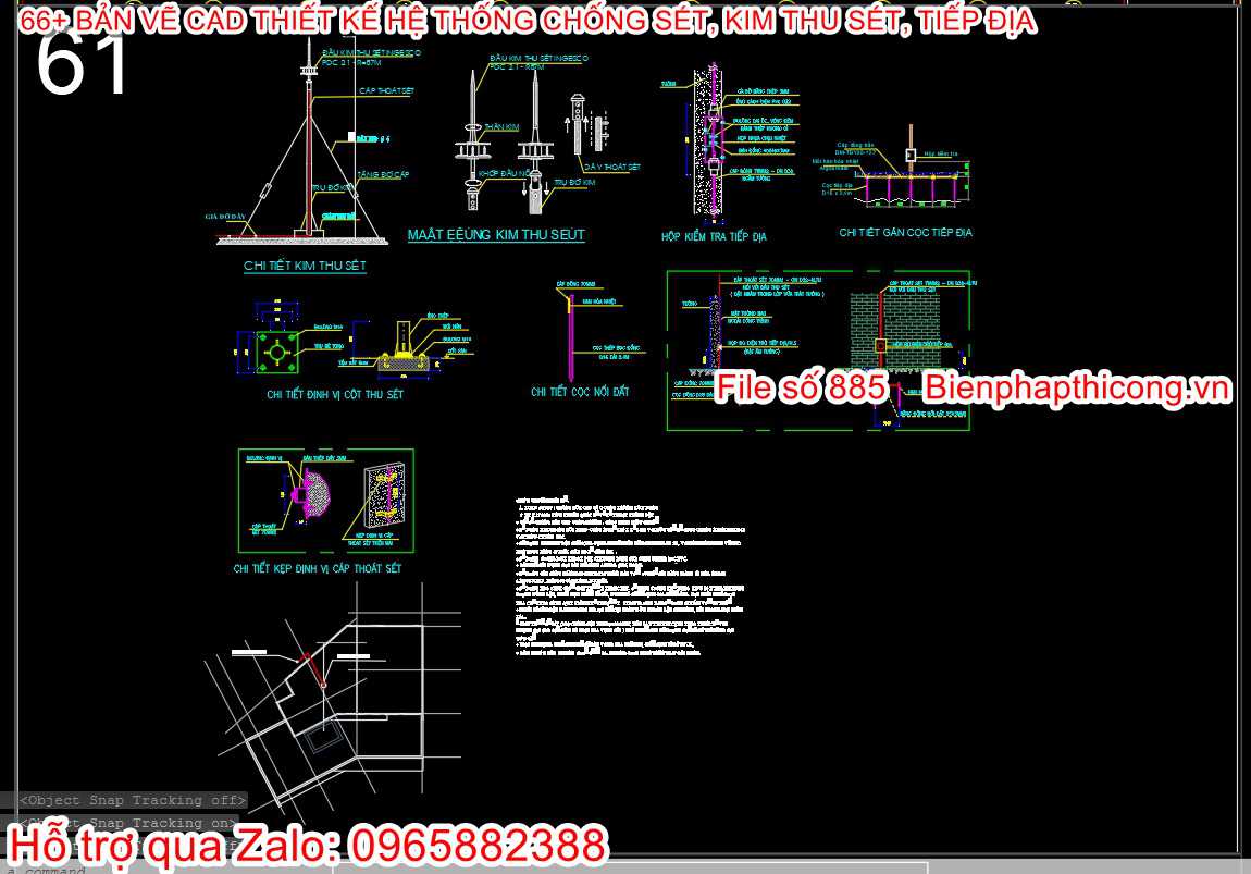 File cad hệ thống chống sét cad.