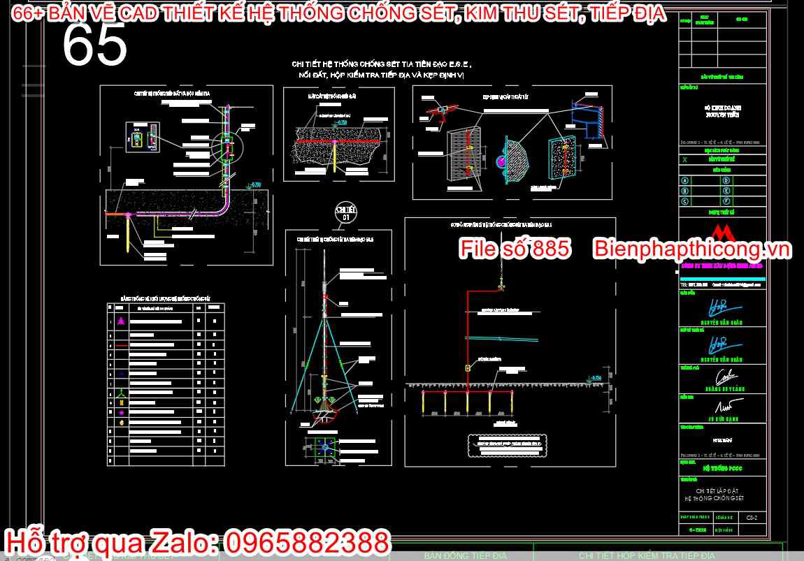 File cad chống sét nhà cao tầng.