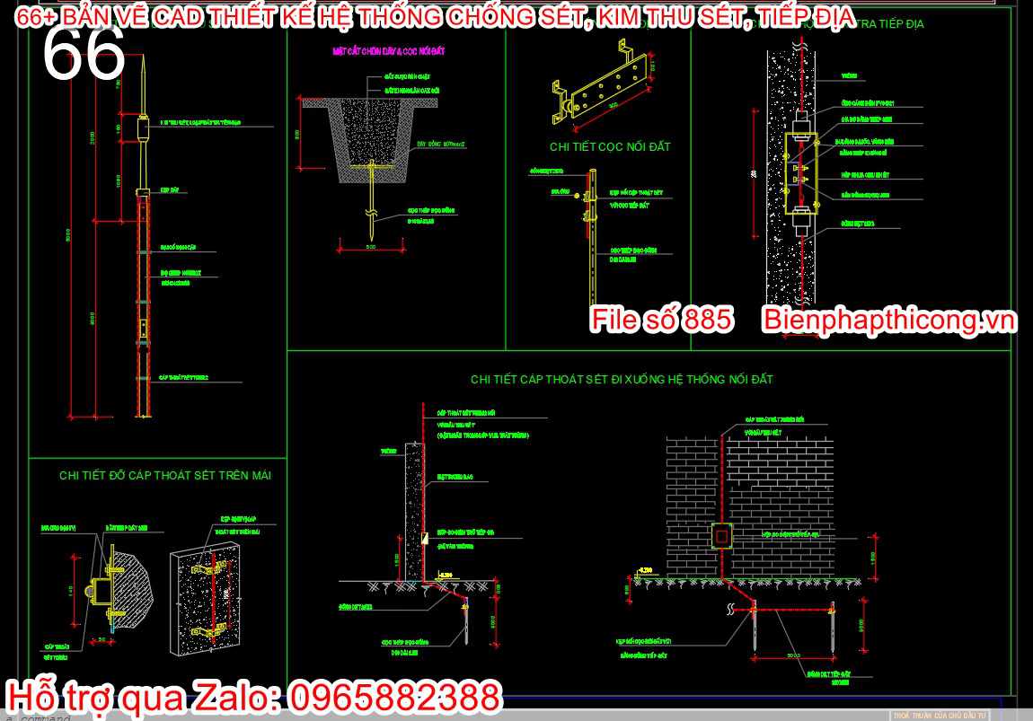 File cad chống sét nhà cao tầng.