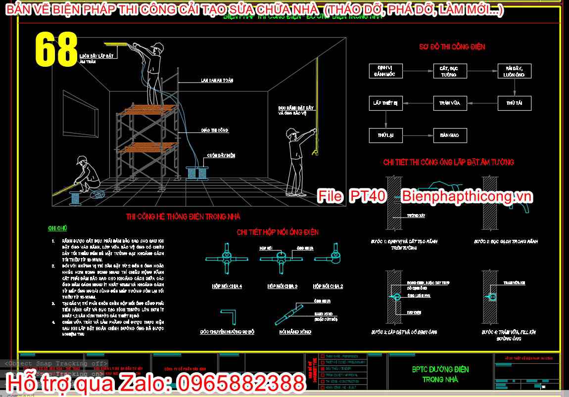 Bản vẽ bptc sửa chữa hệ thống điện trong nhà.