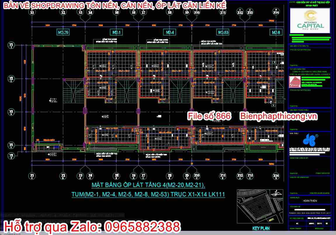 Mặt bằng ốp lát shopdrawing.