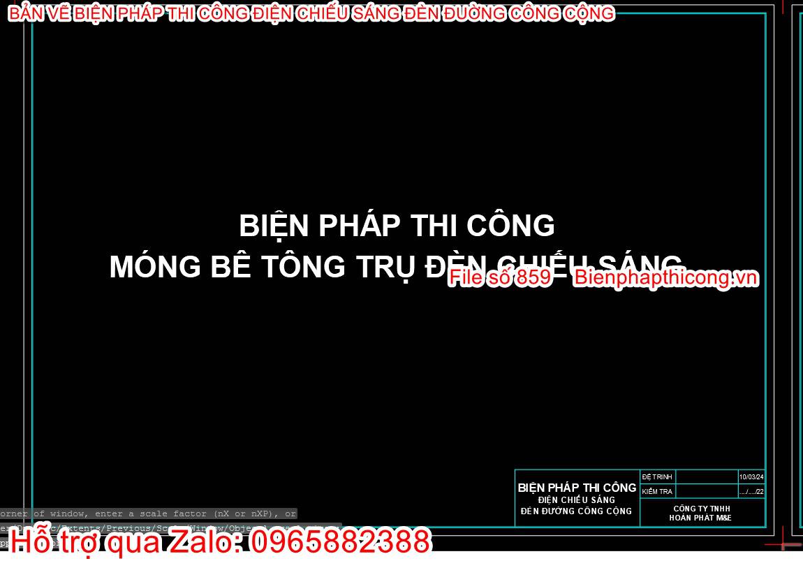 Biện pháp thi công móng bê tông trụ đèn chiếu sáng.