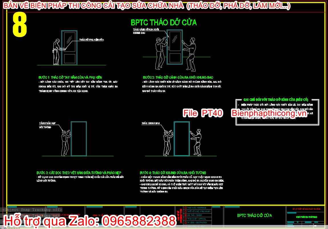 Biện pháp thi công tháo dỡ cửa.