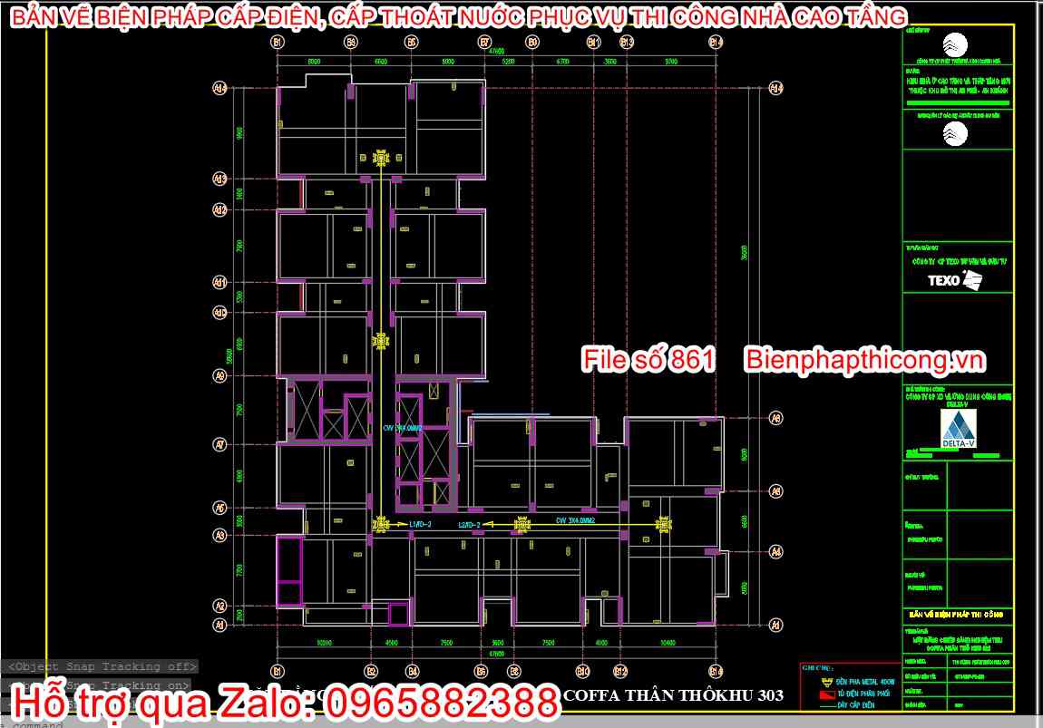 Bản vẽ bptc cấp điện nước phục vụ thi công.