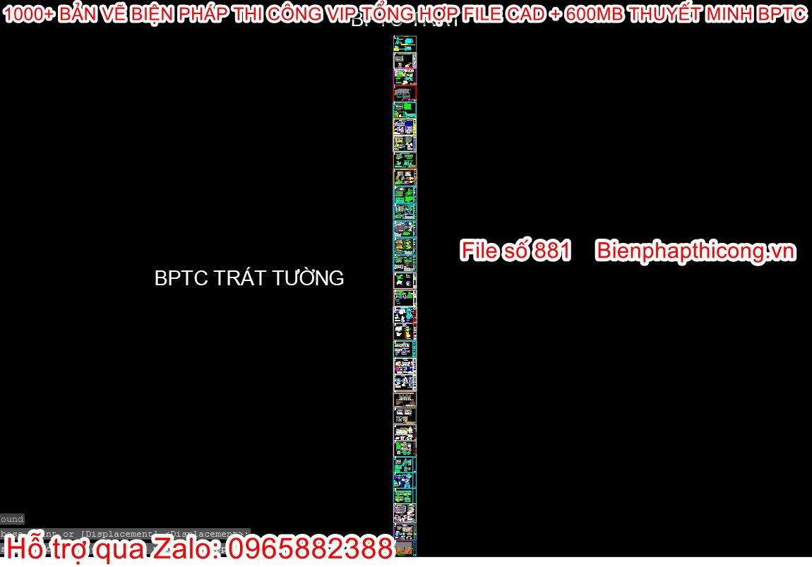 Bản vẽ bptc trát tường cad.