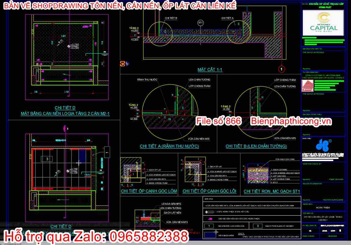 Bản vẽ cad shopdrawing cán nền logia.