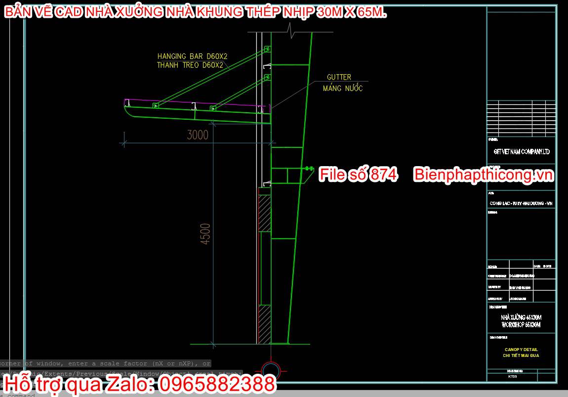 Bản vẽ cad nhà xưởng.