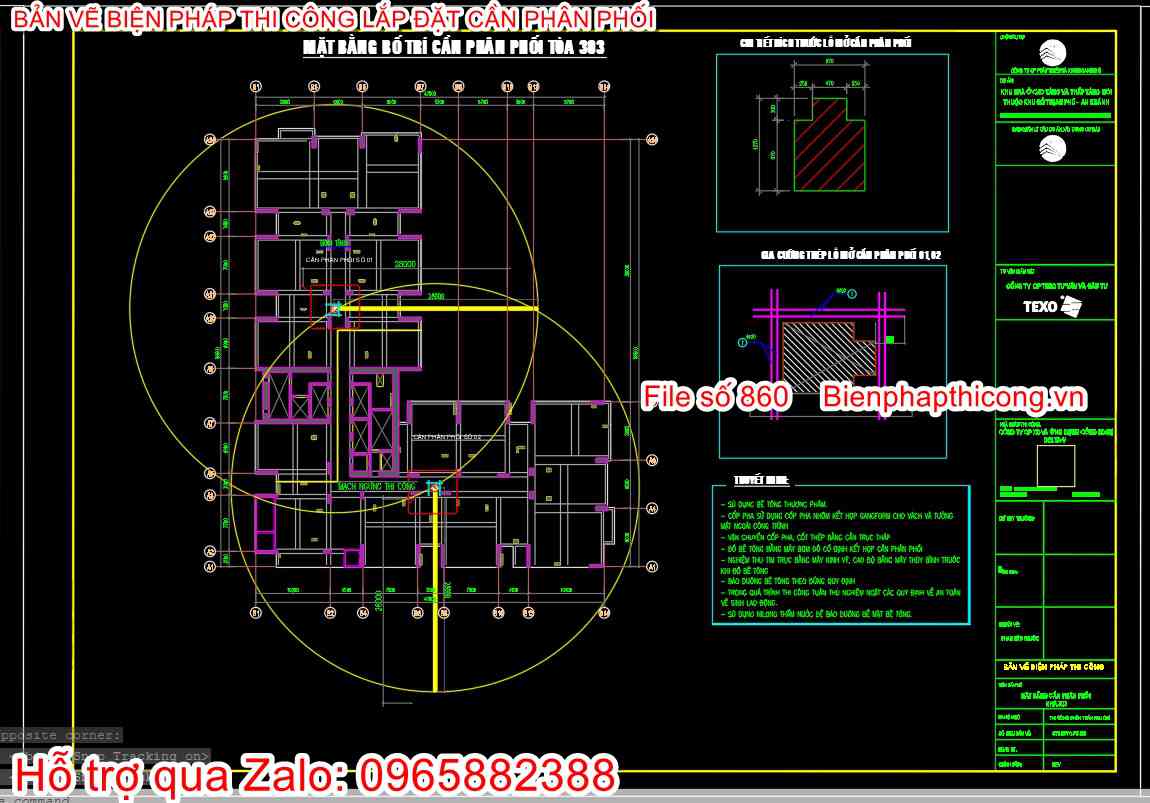 Bản vẽ bptc bố trí cần phân phối.
