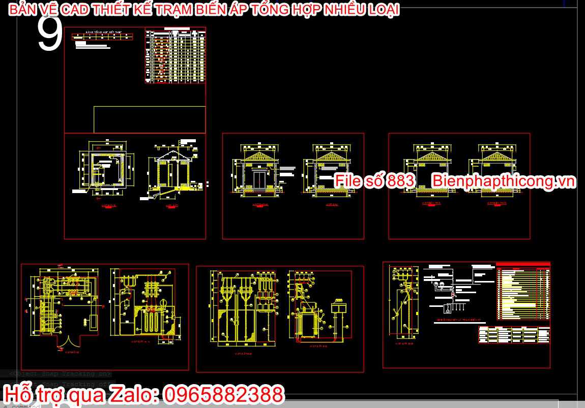 Mẫu bản vẽ cad trạm biến áp.
