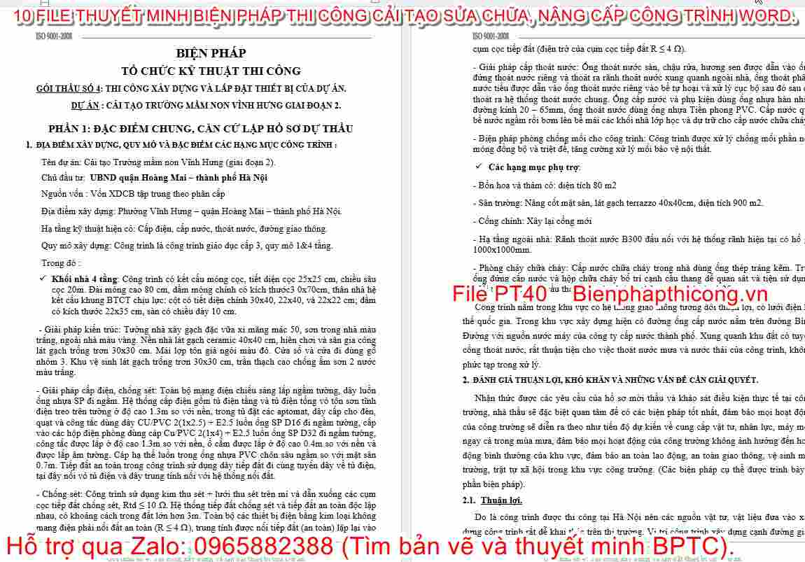 File word thuyết minh trường mầm non.