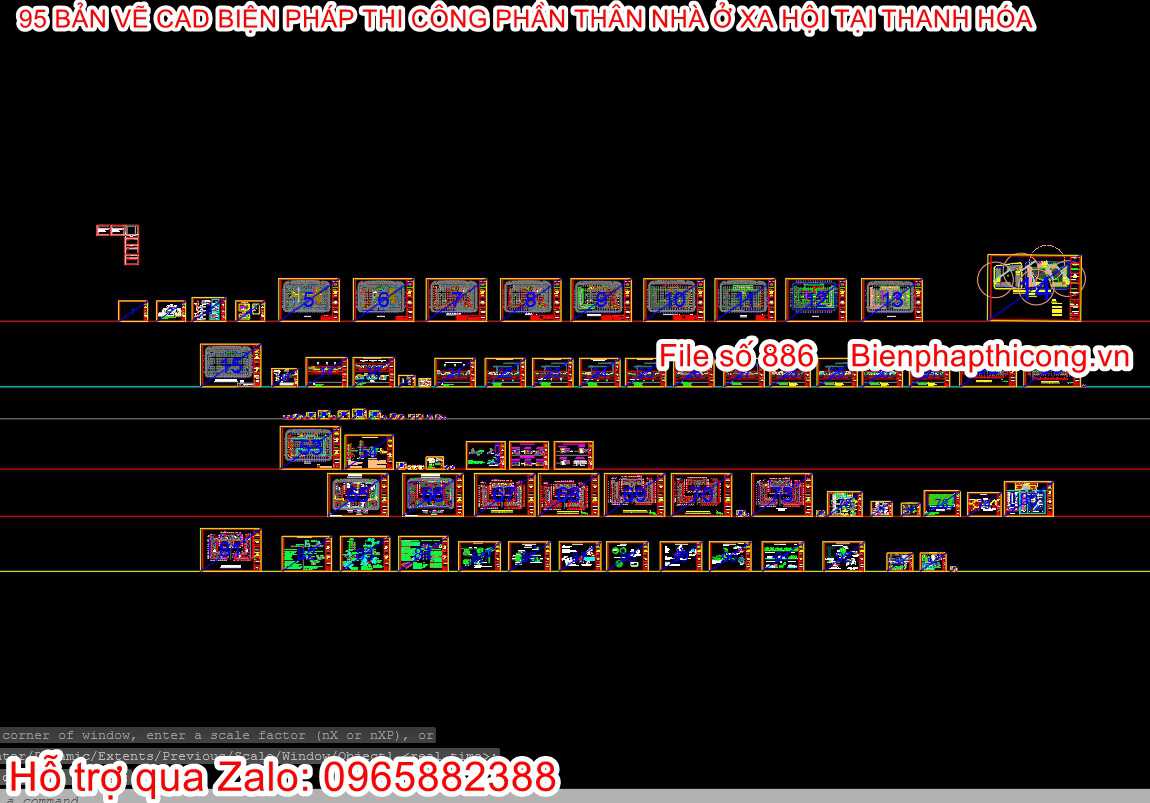 Tổng hợp 95 bản vẽ biện pháp thi công nhà ở xã hội tại Thanh Hóa.