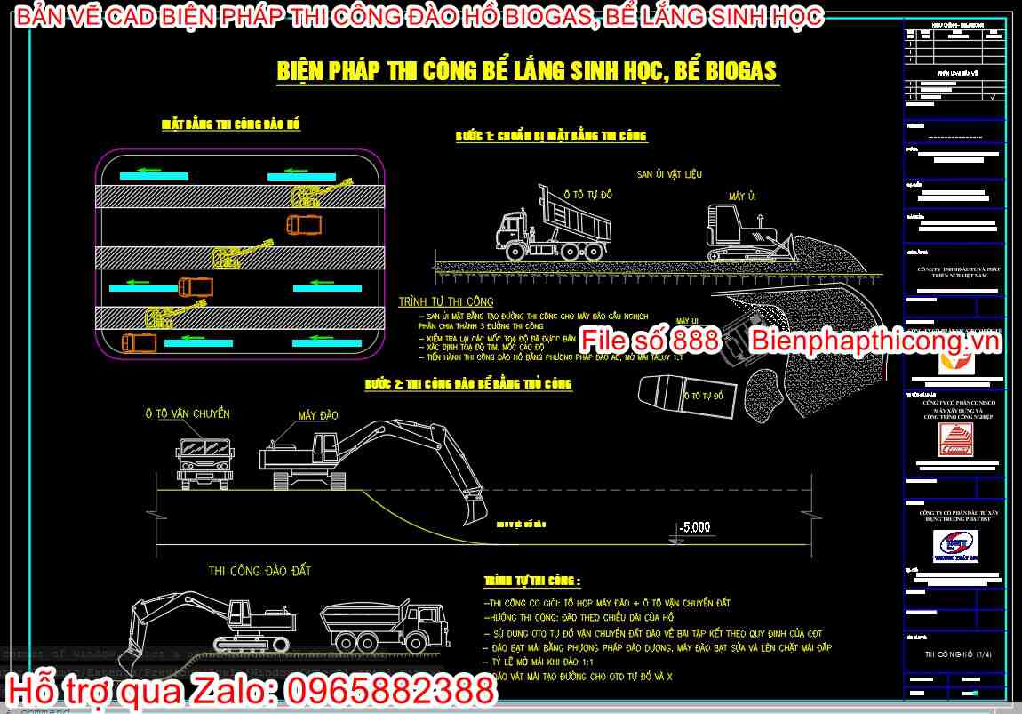 Biện pháp thi công bể lắng sinh học, bể biogas.
