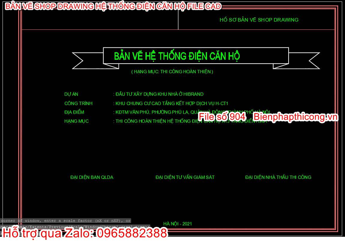 Bản vẽ cad shop drawing hệ thống điện.