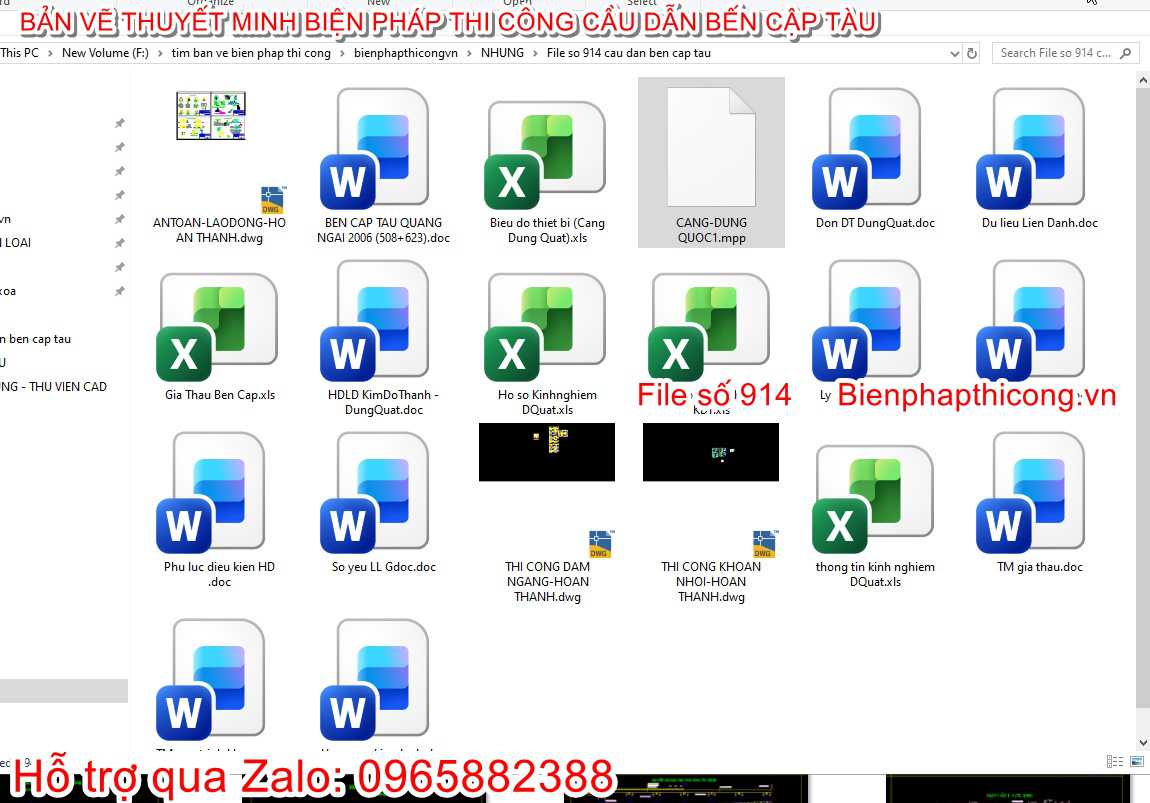 Bản vẽ biện pháp thi công bến cập tàu - cầu dẫn.