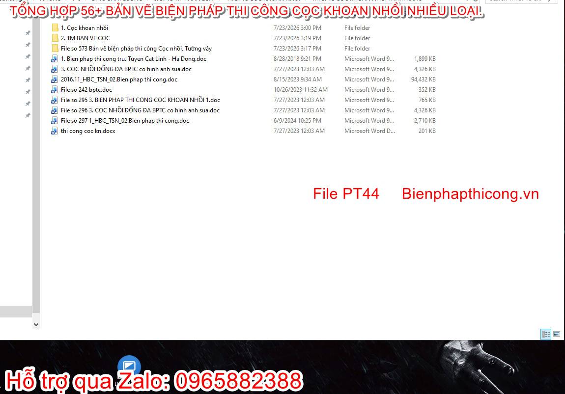 Thuyết minh biện pháp thi công cọc khoan nhồi.