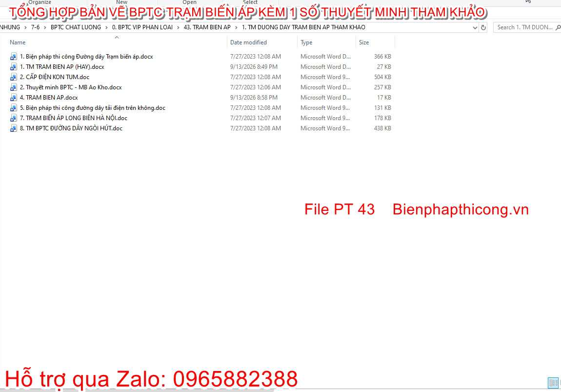 Tổng hợp 1 số TM biện pháp thi công đường dây và trạm biến áp.