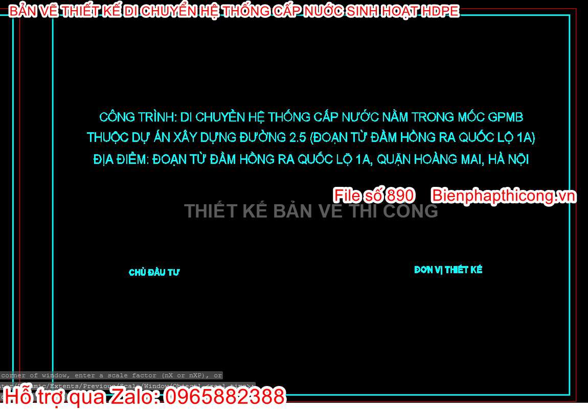 Công trình di chuyển hệ thống cấp nước hdpe.