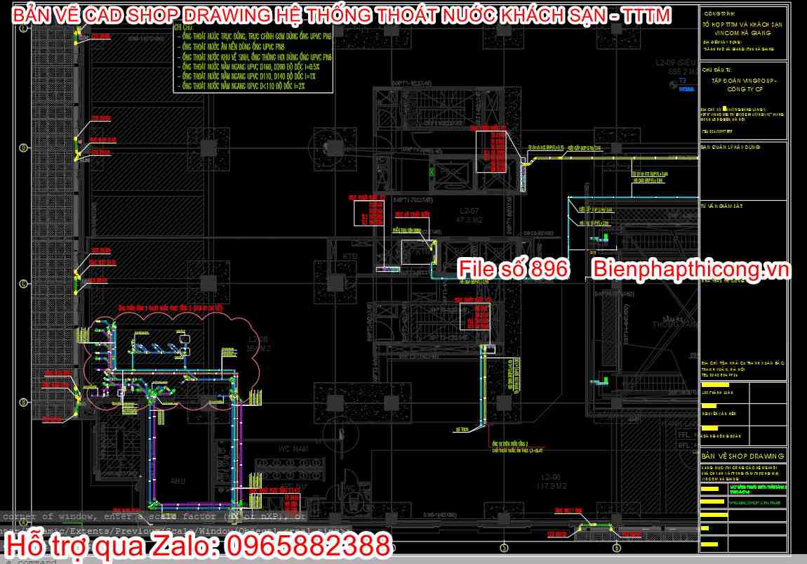 Bản vẽ cad shop drawing thoát nước trung tâm thương mại.