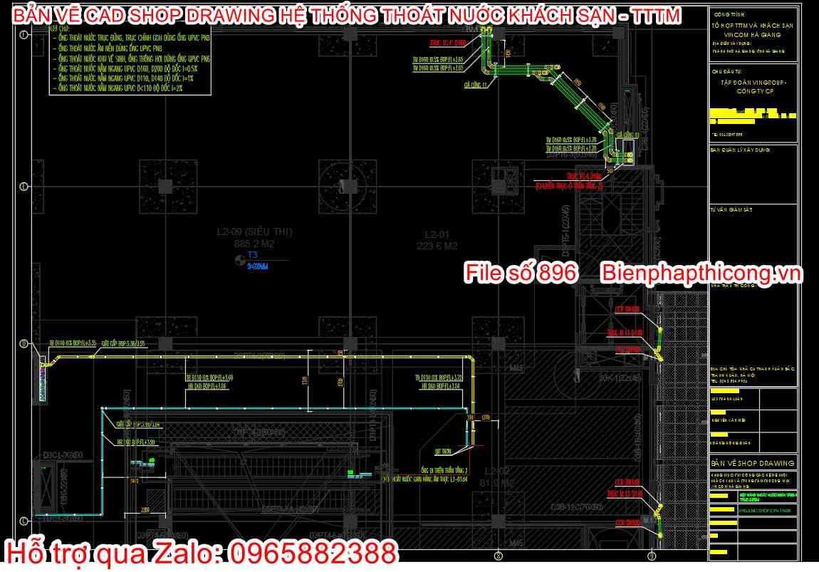 Bản vẽ shop drawing thoát nước cad.