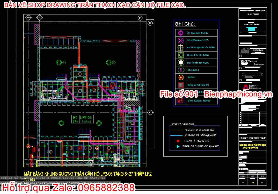 File thiết kế shop drawing trần thạch cao.