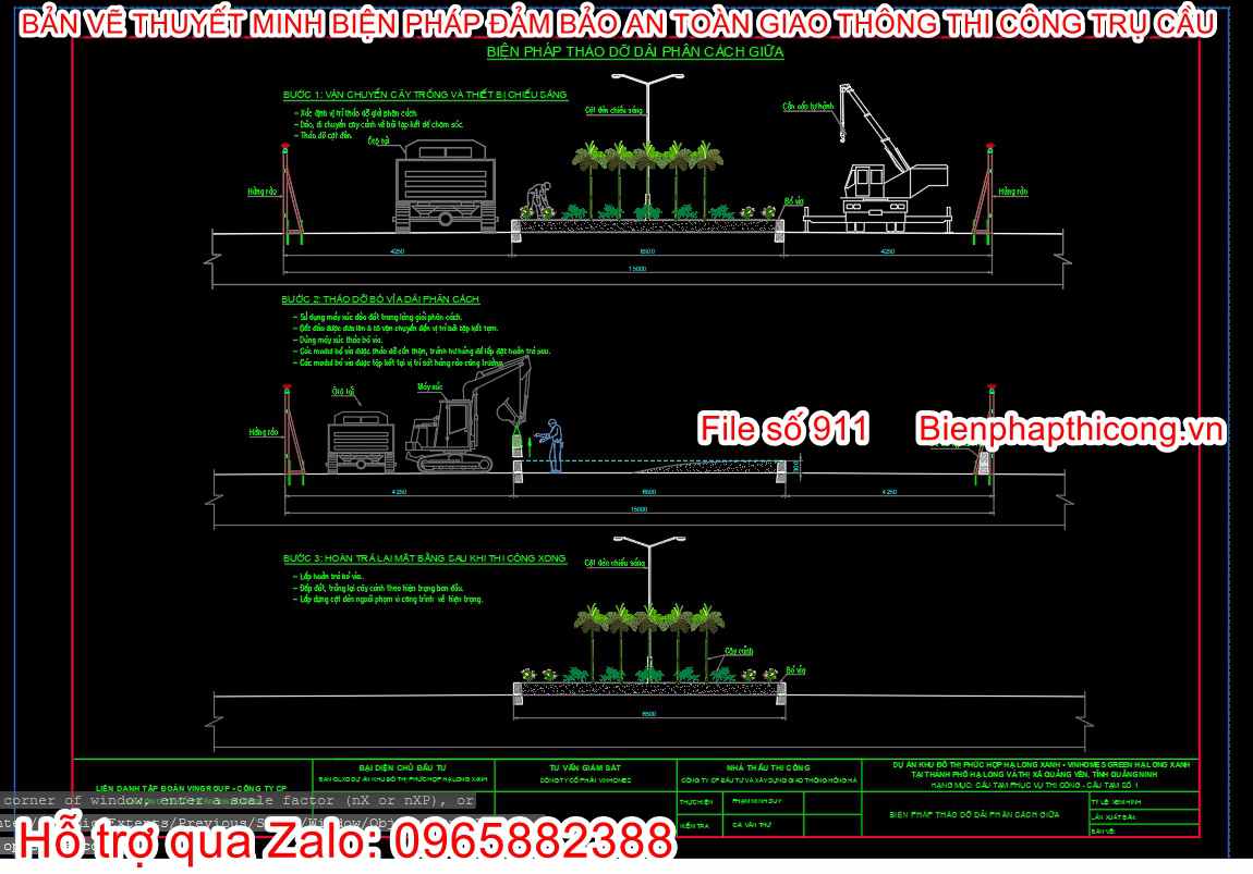 Biện pháp tháo dỡ dải phân cách cứng.
