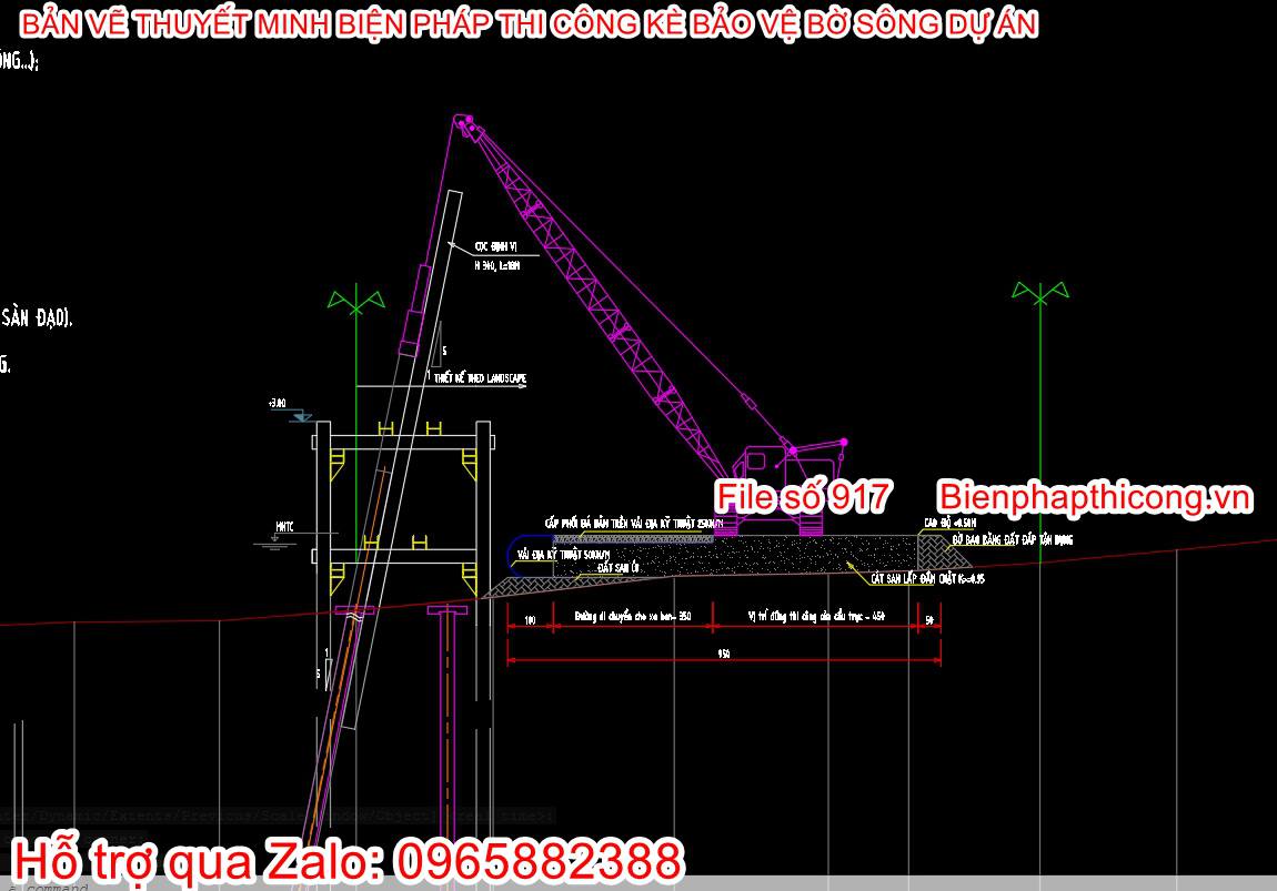File cad bptc kè bảo vệ bờ sông.