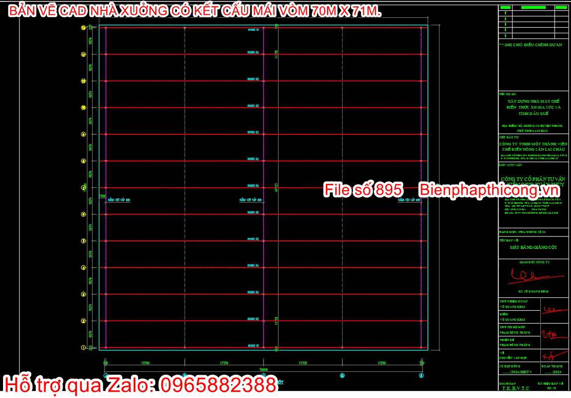 Bản vẽ thiết kế nhà xưởng kết cấu vòm.