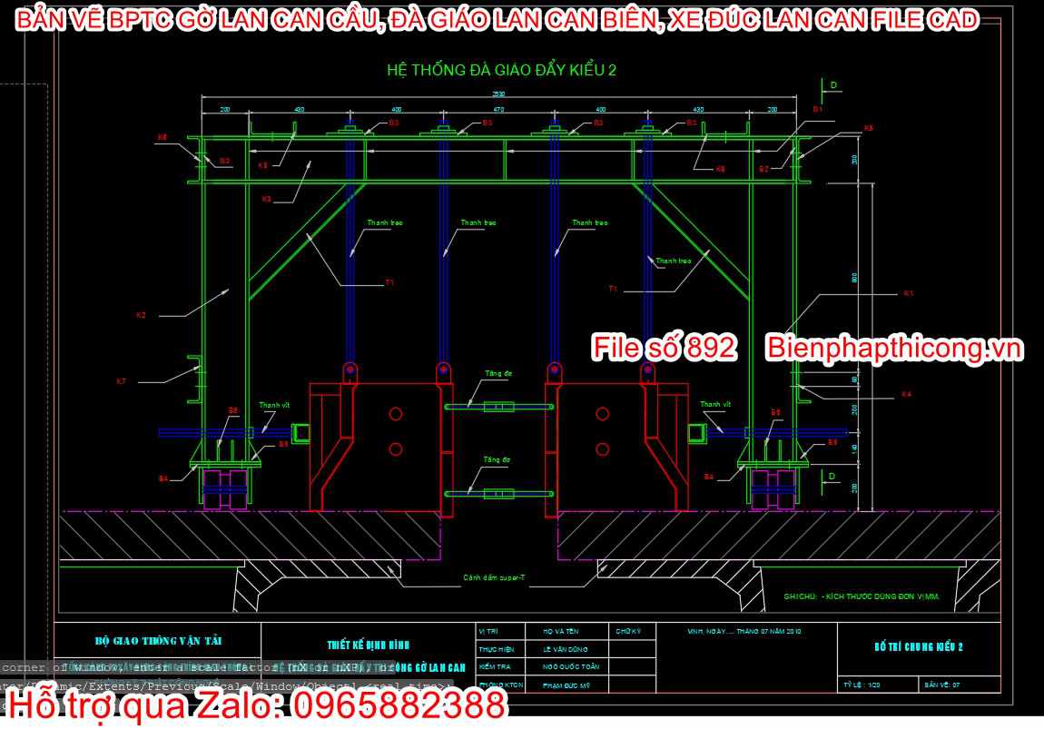 Hệ thống đà giáo đẩy cad.