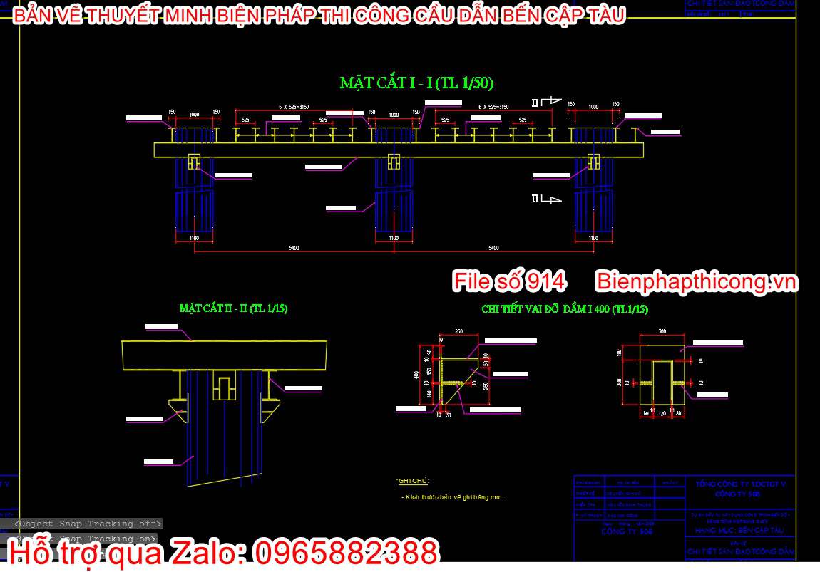 Bản vẽ cad bptc cầu dẫn.