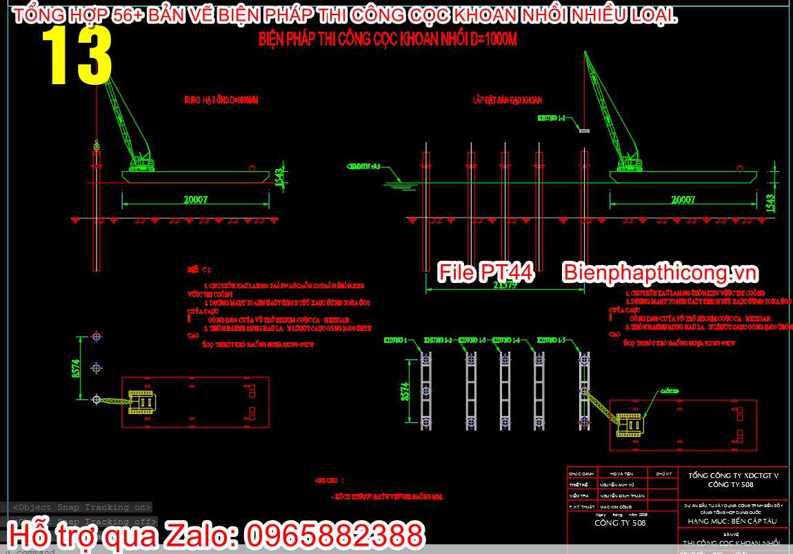 Biện pháp thi công cọc khoan nhồi D1000.