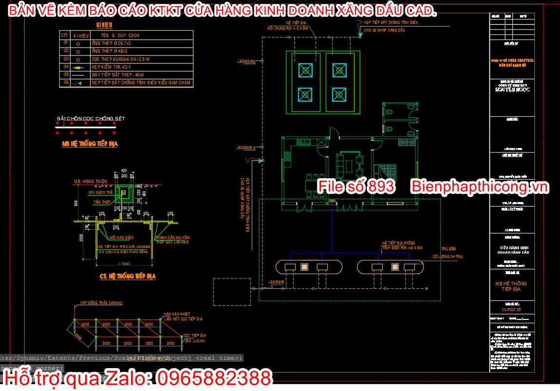 Mặt bằng hệ thống tiếp địa cad.