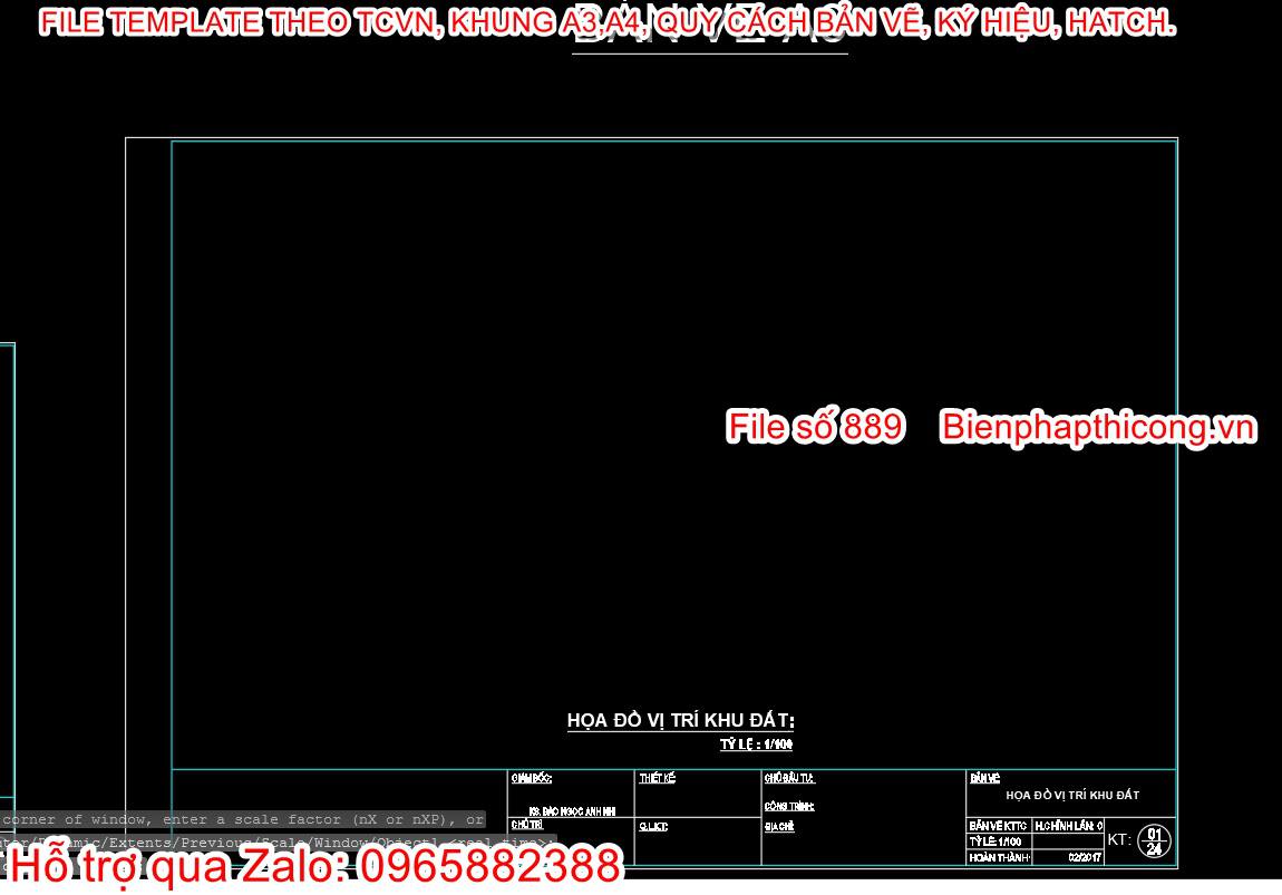 Khung tên bản vẽ cad.