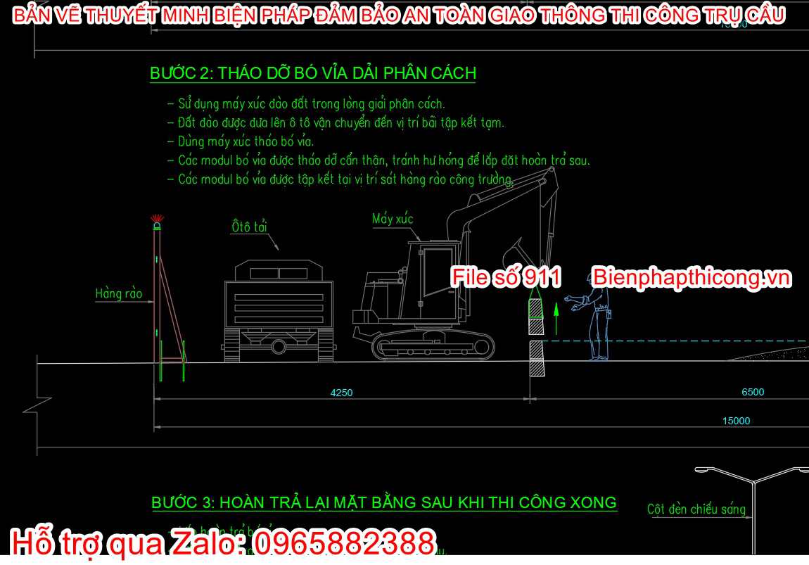 Tháo dỡ bó vỉa dải phân cách.