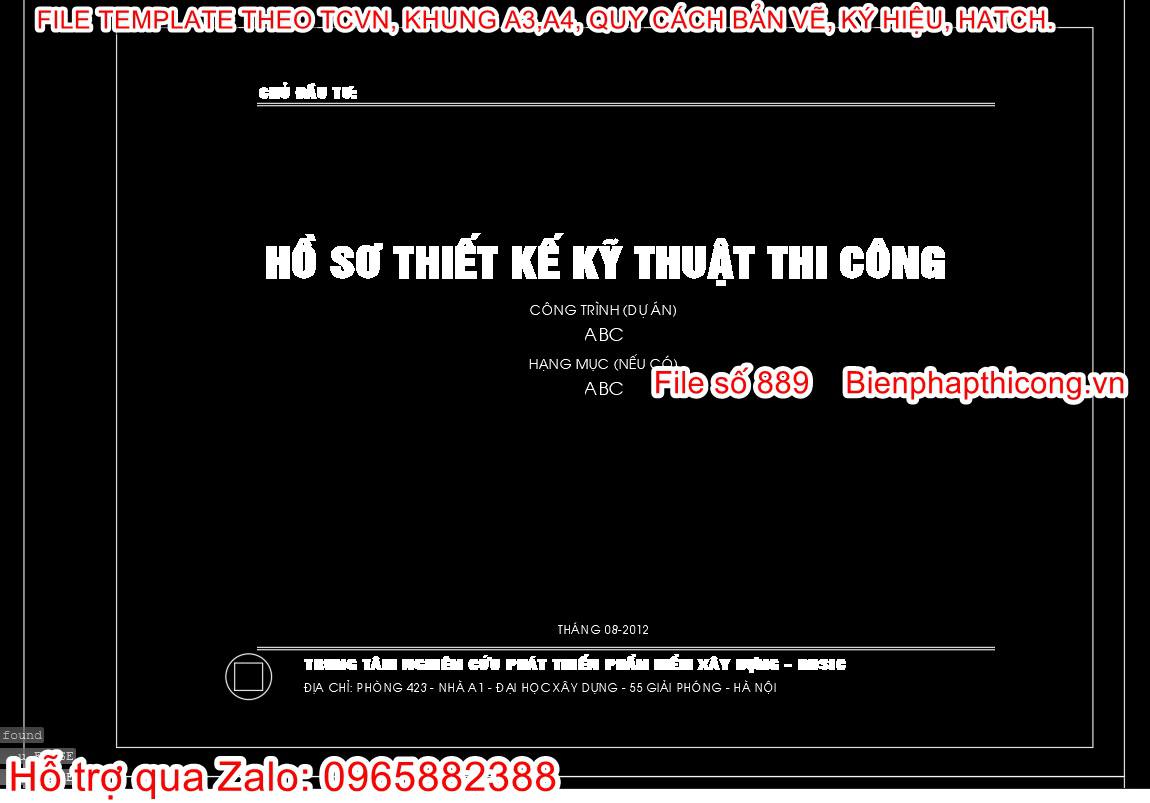 Hồ sơ thiết kế kỹ thuật thi công.