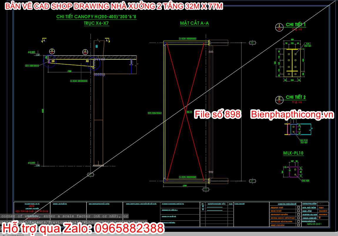 Bản vẽ canopy cad.