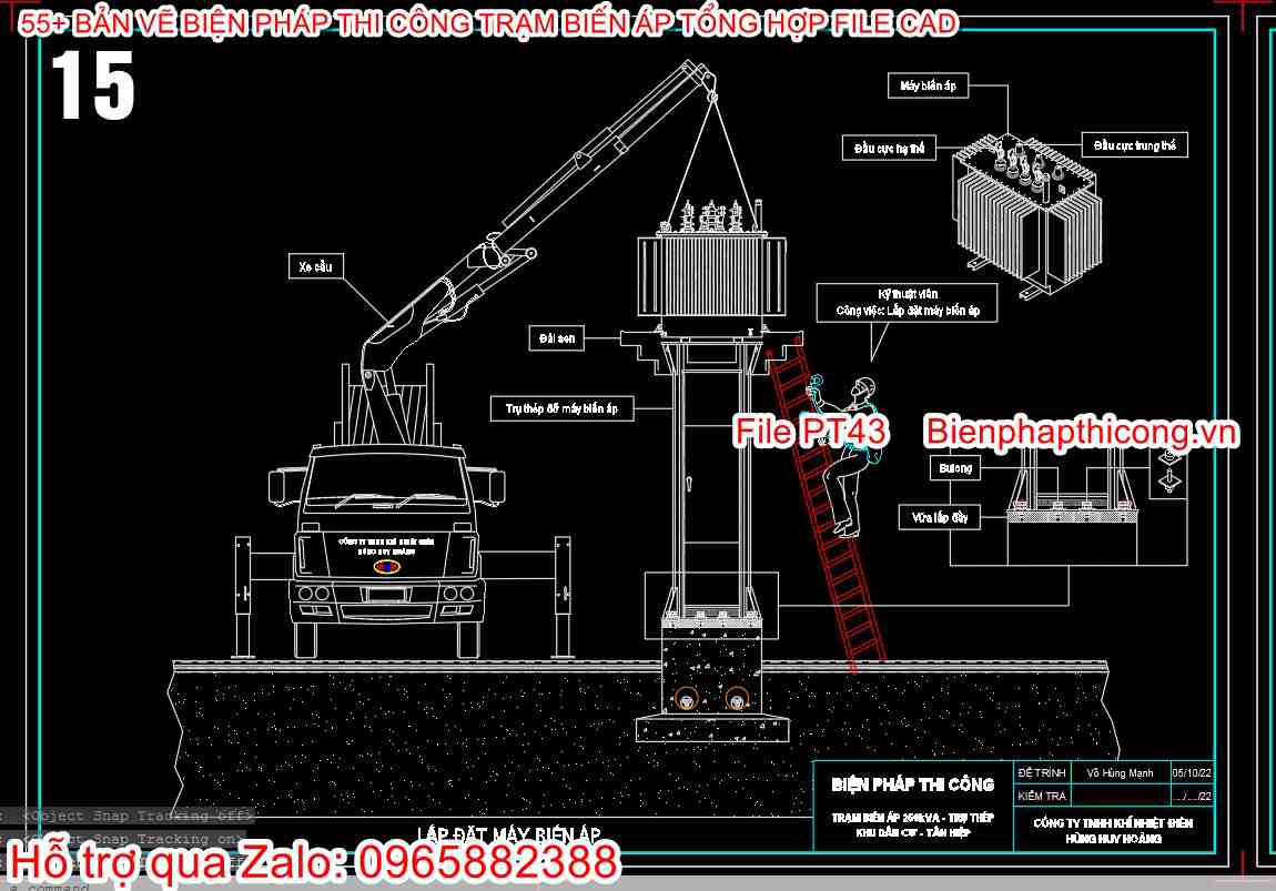 Bản vẽ bptc lắp đặt trạm biến áp.