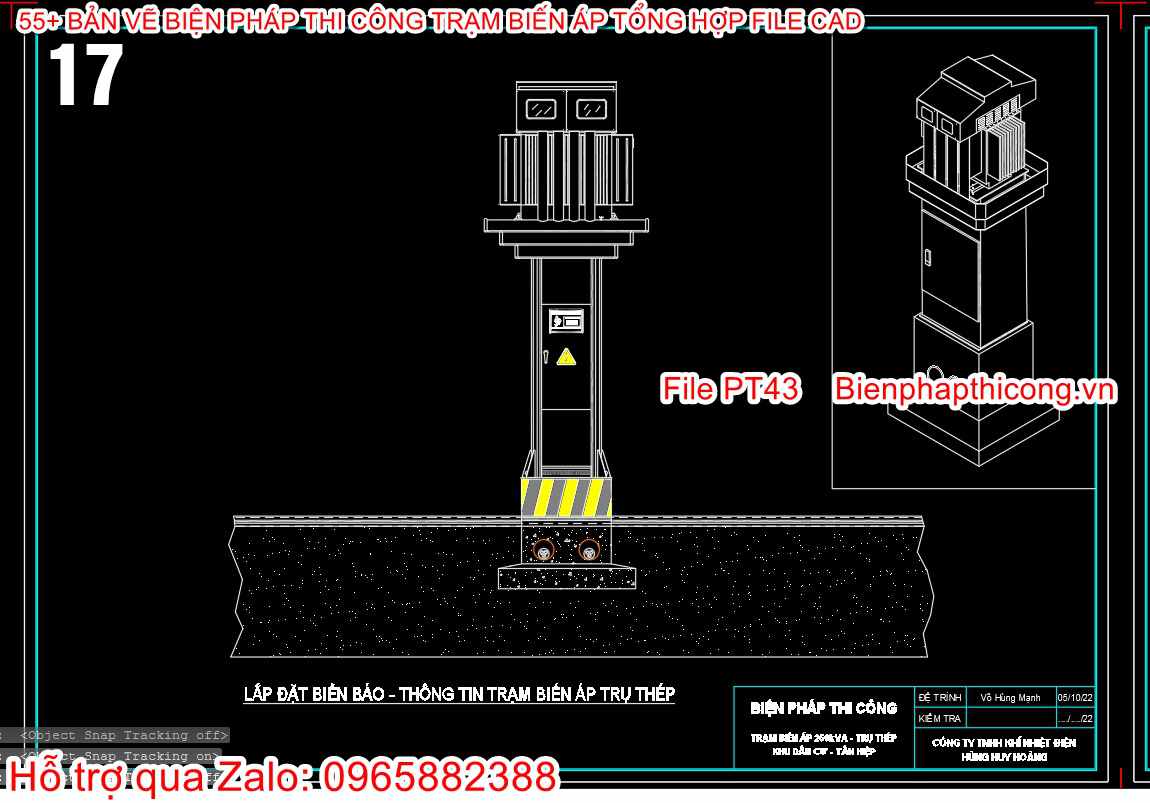Mẫu bản vẽ bptc lắp đặt trạm biến áp.